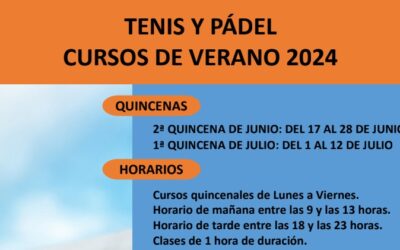 Cursos de Verano de Tenis y Pádel 2024