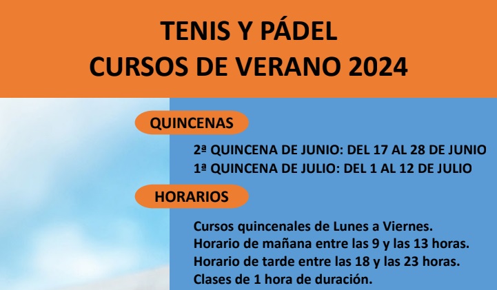 Cursos de Verano de Tenis y Pádel 2024